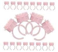 Beaupretty 50piezas Copas Para Anillos De Plástico Sujetadores Para Extensiones De Pestañas Copas Para Extensiones De Pestañas Suministros Para Soporte Para Anillo Portátil Para
