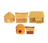 Beaupretty 5piezas Adornos De Micropaisajismo Mini Casa De Campo De Resina Figura De Patio De Granja Miniatura Accesorios De Paisaje Miniatura para Jardín De Hadas Suculentas y Terrarios