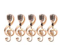 Beaupretty 5piezas Broche De Música Vintage Forma De Micrófono Broche Musical Para Amantes Música Accesorios De Moda Para Conciertos y Fiestas
