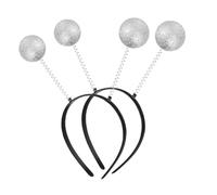 Beaupretty 5piezas Diadema De Halloween Antenas Marcianas Diademas De Antena Para Mujer Accesorios De Disfraz Plateados Purpurina Para Fiestas De Cumpleaños y Vacaciones