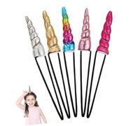 Beaupretty 5piezas Diadema Elástica De Unicornio Para Cinta Pelo Para Niña Colores Surtidos Diadema Elástica Para Jugar El Parque