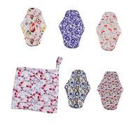 Beaupretty 5piezas Toallas Sanitarias Lavables Bambú Toallas Sanitarias Prueba de Fugas para Mujer con Forro Adhesivo para Neceser de Viaje Color Aleatorio