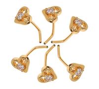 Beaupretty 6 Aros Nasales Con Forma De Corazón Y Gancho Torcido Para Adolescentes Aros Nasales Africanos De Metal