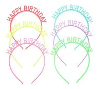 Beaupretty 6 Diademas Fluorescentes con Adorno Dentado para Cumpleaños, Accesorios Cabello Multicolor (verde, Amarillo, Rojo, Azul, Morado, Fucsia), Decoraciones Brillantes para Fiestas