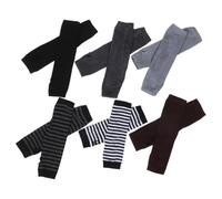 Beaupretty 6 Pares Guantes Tejidos sin Dedos para Mujer en Poliéster, Largos y Elásticos, Diseño Lindo y Cómodo para Otoño E Invierno