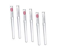 Beaupretty 6 piezas Cepillos Labiales de Silicona con Tapa Aplicadores para Pintalabios y Mascarilla Labial Portátiles y Resistentes para Maquillaje Preciso Rosa y Blanco