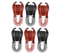 Beaupretty 6 Piezas Clip Vertical De Plástico Para Plátano Peines De Plátano Encajados Pinzas Cabello Forma De Para Peinar El Cabello De Niñas Negro y Marrón