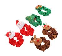 Beaupretty 6 Piezas Coleteros Navideños para Niñas Accesorios de Pelo Suaves y Elásticos con Diseño de Santa y Colores Festivos Decoraciones para Peinados Fiestas y Diario