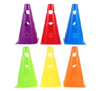 Beaupretty 6 Piezas Cono de Entrenamiento de Fútbol de 23cm Orificios | Pe, Apilable y Ligero, Marcador para Terreno de Fútbol, Uso en Clases de Educación Física y Ejercicios de Agilidad