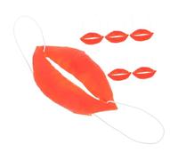 Beaupretty 6 Piezas de Accesorios de Broma para Boca Grande y Labios Gruesos de Plástico Rojo, Reutilizables y Cómodos, Ideales para Disfraces Divertidos y Fiestas del Día Inocentes