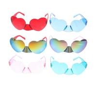 Beaupretty 6 Piezas gafas de sol en forma de corazón fiesta adulto paquete múltiple de moda gafas de sol de corazón para mujer divertidas gafas de sol mujer ordenador personal