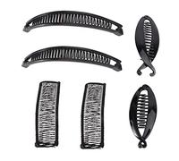 Beaupretty 6 Piezas juego de peine con clip para pescado manguera universal maceta jugosa Titulares diluvio hair clips horquillas moño horquillas vintage Tocado de mujer banda elástica Black