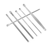Beaupretty 6 Piezas Juego De Selección De Orejas Rascador De Orejas Removedor De Cera De Oído Eléctrico Pinzas Para Las Orejas Limpiador Del Canal Auditivo Esr Plata Acero Inoxidable