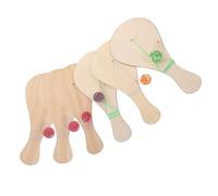 Beaupretty 6 Piezas Pelota con Raquetas de Madera para Juguete Educativo de Pintura DIY para Interiores y Exteriores para Desarrollar Habilidades Creativas Comunicación Color Color Aleatorio