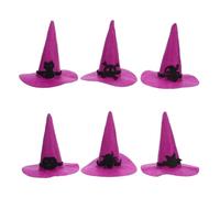 Beaupretty 6 Piezas Sombrero de Bruja Pequeño de Fieltro para Manualidades y Decoración DIY Elementos Clásicos de Halloween para Fiestas y Hogar