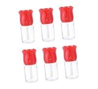 Beaupretty 6 Piezas tubo de brillo de labios mancha pintalabios claro equipo jarabe maquillajes labiales lip gloss tubos de brillo de labios con varita botellas de aceite de labios AbS rojo