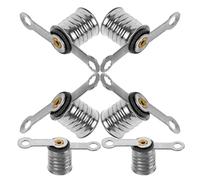 Beaupretty 6 Portalámparas de Tornillo E10 de Hierro para Conectar Bombillas Pequeñas en Experimentos DIY y Espacio de Trabajo, Base de Luz Práctica y Duradera