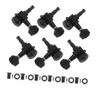 Beaupretty 6piezas Afinación De Guitarra Para Accesorio Acústico Torneros Para Guitarra Con Diseño Completamente Cerrado Negro Para Reemplazo De Instrumentos Musicales