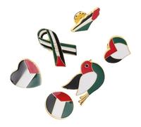 Beaupretty 6piezas Broche de Bandera Palestina Pin de Solapa para Camisa Mochila Ropa Accesorio Decorativo Insignia de Corazón Broche Creativo