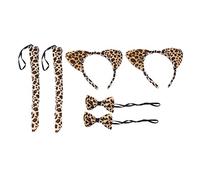 Beaupretty 6piezas Conjunto De Diadema De Dibujos Animados Accesorio De Rabo y Complemento Para Disfraz De Gato Tocado Único De Orejas De Gato Para Decoración De Pajarita y Accesorio De Baile
