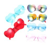 Beaupretty 6piezas Gafas De Sol Corazón Sin Montura Para Fiesta Vibrantes Accesorios Divertidos Para Fiestas y Eventos Al Aire