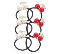 Beaupretty 6piezas Gomas Elásticas Pelo Forma de Cereza Accesorios Cabello Gemas de Imitación Decorativos para Niñas y Mujeres Conjunto de Coleteros