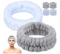 Beaupretty 6piezas Headbands y Muñequeras Ajustables Para Lavado Facial Accesorios De Spa Para Mujeres y Niñas Para Maquillaje y Baño