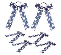 Beaupretty 6piezas Lazos para Animadoras de Fútbol Cintas Elásticas Pompones Coleteros Grandes para Niñas y Mujeres Accesorios Escolares de Balón de Fútbol