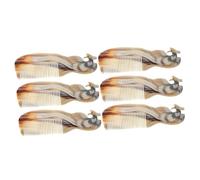 Beaupretty 6piezas Peine Desenredante De Cuerno De Yak Para Mujeres Peine De Estilo y Viaje Para Cabello Natural y Rizado Ligero y
