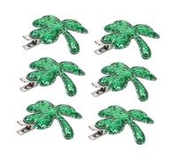 Beaupretty 6piezas Pinzas Pelo Diseño De y Lentejuelas Brillantes Día De San Patricio Decoración Para Fiestas De Mujeres
