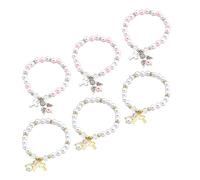 Beaupretty 6piezas Pulsera de Rosario Cuentas de Rosario Unidades Cruz Ala de Ángel Cadena de Mano para Niñas Joyas de Muñeca