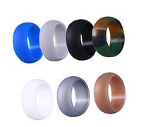 Beaupretty 7 piezas Anillo de para Dorado Plateado Negro Gris Blanco y Azul de Goma para Bodas y Actividades Deportivas