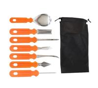 Beaupretty 7 Piezas Kit de Tallado de Calabazas de Acero Inoxidable Diseño Ergonómico y Bolsa de Almacenamiento para Ambientación de Halloween en Reuniones Familiares