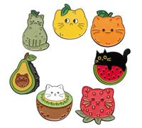 Beaupretty 7piezas Broche De Fruta De Gato Para Solapa Ropa Broche Decorativo De Dibujos Animados Conjunto Para Sombrero Bufanda o Traje