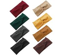 Beaupretty 8 piezas Diademas Elásticas para Deportivas Absorbentes y Cómodas para Mujeres y Accesorios de Moda para Yoga y Ejercicio Negro Gris Amarillo Verde Marrón Café Camel