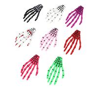 Beaupretty 8 Piezas Horquilla de Garra Fantasma Pinzas Fluorescentes Flequillo Tocado de Halloween de Pinzas Pelo Forma de Calavera Pelo de Halloween