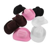 Beaupretty 8 Piezas Mini Sombreros de Vaquero para Muñecas de Eva, Diseño Occidental Compacto y Ligero, Ideales para Decorar Cupcakes y Fiestas en Casa