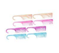 Beaupretty 8 Piezas Peine Curvo de Plástico con Dientes Anchos para Desenredar Cabello Mojado y Seco Rizado y Ondulado Peine Desenredante para Cabello Grueso para Peluquero