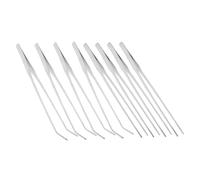 Beaupretty 8 Piezas Pinzas de Acero Inoxidable para Acuario y Reptiles Puntas Rectas y Curvas Herramientas Versátiles para Alimentación y Mantenimiento de Plantas Acuáticas y Terrarios