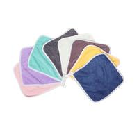 Beaupretty 8 piezas Toallas de Baño para Niña Suaves y Absorbentes de Franela con Lazo para Colgar Toallitas Faciales Mano para Recién Nacido Lavables y Cómodas para Uso Diario