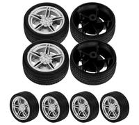 Beaupretty 8 Ruedas de Goma para Coche Infantil de Bricolaje 38 MM Diámetro Agujero de 3 MM para Modelos y Juguetes Ruedas de Repuesto para Camiones y Coches Pequeños Ideales para