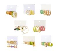 Beaupretty 8juegos Pendientes De Perla Colgantes Oreja De Moda Para Mujer Pendientes Aro De Obsequio Forma De Aro Para Uso Diario