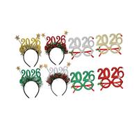 Beaupretty 8piezas Diadema Gafas de Año Aro Pelo Purpurina Gafas de Nochevieja para Fiestas Accesorios de Fotos Festivas para Celebraciones