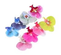 Beaupretty 8piezas Pinzas Cabello Diseño De Horquillas Para Mujer Flores Artificiales Pinzas Decorativas Para Fiesta De Playa Colores Verde Rosa Azul y Morado
