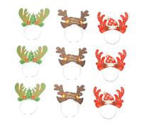 Beaupretty 9piezas Diadema de Asta de Reno para Navidad Banda Pelo Astas de Ciervo y Broche Accesorio de Modelado para Fiesta para Fotos de Vacaciones