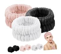 Beaupretty 9piezas Paquete De Diademas y Muñequera De Lavado Facial Bandas Para Cara Ajustables Para Maquillaje Ducha y Cuidado Para Mujeres y Niñas