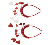 Beaupretty Accesorio De Tocado Romántico 2pcs Diademas Diseño De Corazón Ideal Para San Valentín y Fiestas