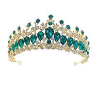 Beaupretty Accesorio para el cabello con de de imitación novia diadema nupcial diadema tiara de princesa Boda Mujeres de la Mujeres de joyas medievales Green