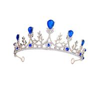 Beaupretty accesorio para el cabello con de ducha diamante de imitación spa de tiara de princesa fiesta Venda coronas para boda coronas de novia Aleación de zinc Azul