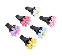 Beaupretty Adorno aromático para coche con forma de flor, 6 unidades, resina, fácil de instalar, decoración para coche y viajes, para chicas